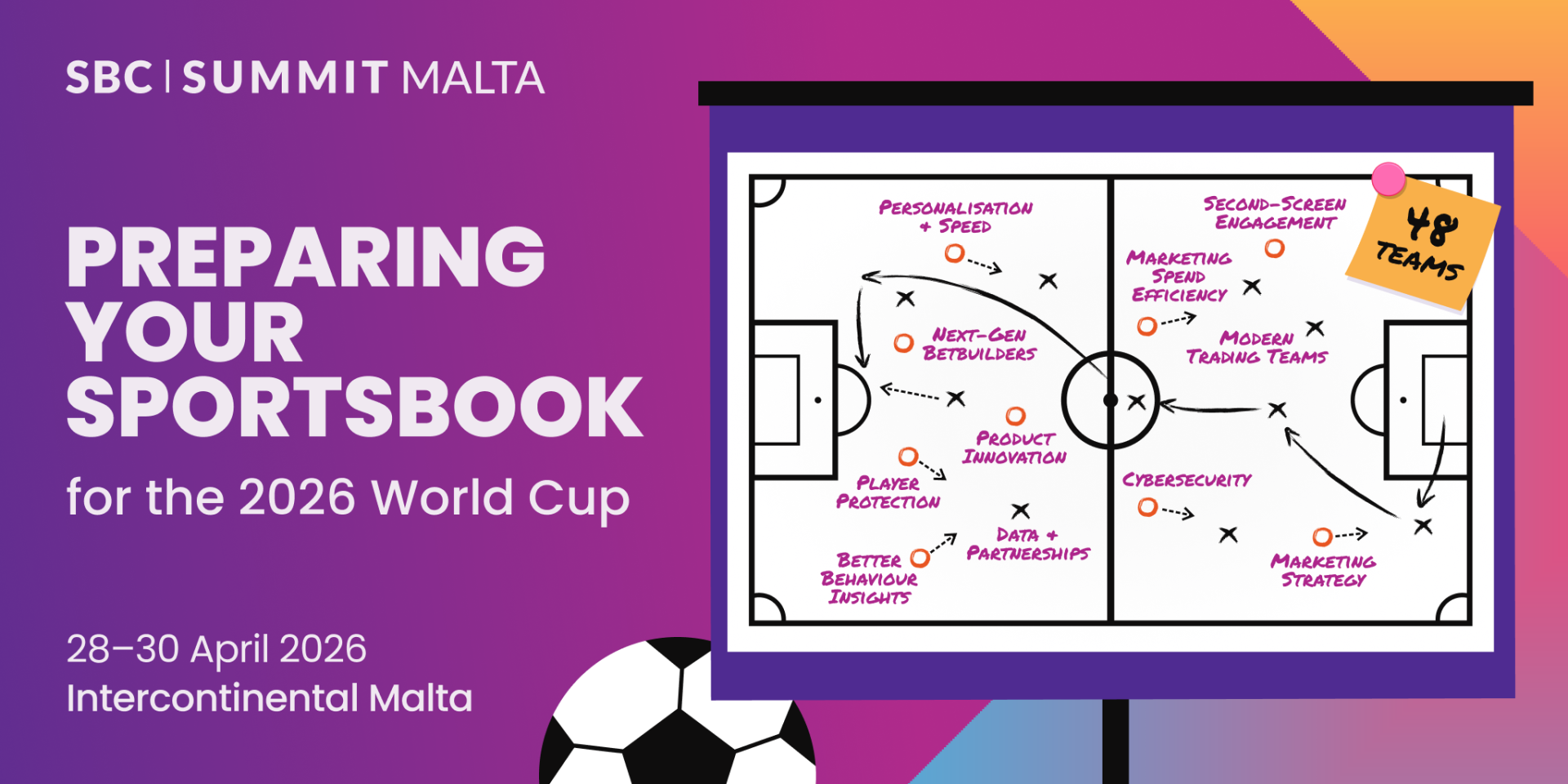 SBC Summit Malta: Preparing Your Sportsbook for the 2026 World Cup Next June, the 2026 World Cup kicks off in North America, and even from across the Atlantic, the opportunity for European operators is immense. Football is the world’s most-watched sport, with an estimated 3.5 billion fans globally, and betting on the beautiful game continues to surge. In 2023, football accounted for nearly half of all global wagers, while the last 2022 World Cup alone generated over $35 billion in turnover. With 12 European nations already qualified, soon rising to 16, a third of the tournament could be driven by European fanbases, giving regional operators a major competitive edge. But with opportunity comes new challenges. Player behaviour is shifting, innovation cycles are accelerating, and regulatory restraints are tightening across Europe. To truly capitalise on the 2026 World Cup, operators need fresh approaches, smarter products, and a clear understanding of how the market is evolving. That’s where SBC Summit Malta comes in. Taking place just weeks before kickoff, its conference agenda offers operators a perfectly timed chance to refine strategies, pressure-test ideas, and gather the intelligence needed to seize the biggest betting moment of the decade. In this blog, we’ll highlight the must-attend panels, what they cover, why they matter, and how they can help you turn the World Cup into your biggest opportunity yet. 2026 World Cup at a Glance: Everything You Need to Know Before diving into how operators can maximise the opportunities of the world’s biggest sporting event, here’s a quick, pitch-side snapshot of who’s playing, where it's happening, and how the tournament will unfold. Key Facts: Tournament dates: 11 June – 19 July 2026 Hosts: United States, Canada, Mexico Number of teams: 48 (first time expanded from 32) Total matches: 104 Confirmed European Nations: Austria, Belgium, Croatia, England, France, Germany, Netherlands, Norway, Portugal, Scotland, Spain, Switzerland. Tournament Format & Dates: Group Stage (11 June – 26 June 2026): 48 teams →32 teams Round of 32 (27 June – 2 July 2026): 32 teams → 16 teams Round of 16 (4 July – 7 July 2026): 16 teams → 8 teams Quarter-Finals (9 July – 11 July 2026): 8 teams → 4 teams Semi-Finals (14 July – 15 July 2026): 4 teams → 2 teams Third-Place Playoff (18 July 2026) World Cup Final (19 July 2026, MetLife Stadium) Product Innovation: Building a World Cup-Ready Sportsbook When we look back at previous global football events, the numbers paint a clear picture for operators: tournament bettors behave differently, and far more unpredictably, than everyday bettors. At Euro 2024, for example, 77.5% of all bets were placed via mobile, underscoring the need for operators to deliver accessible, fast, mobile-first betting experiences. Meanwhile, the 2022 World Cup saw a surge of young American bettors engaging with football for the first time, a clear sign of how global tournaments attract new and tech-driven audiences with unfamiliar habits. For operators preparing for 2026, innovation is key to catering to these new behaviours. Speed and personalisation are now non-negotiable for tech-savvy bettors, whilst features like second-screen engagement and real-time overlays are crucial in engaging new, inexperienced players. Here’s how SBC Summit Malta will aid operators in innovating their platforms and building experiences designed for a World Cup audience that is bigger, younger, and more mobile-first. World Cup 2026: Betting Predictions and Market Movers Day One | Product: Theory | 12:15 - 13:00 A fast-paced look at the trends, audiences, and markets set to dominate World Cup 2026 betting, from emerging marketing channels to evolving bettor behaviour. What it means for your sportsbook: Be where demand is growing: Understand which regions and demographics will drive volume. Optimise product for 2026: Predict how the 48-team format will affect peak times, in-play activity, and micro-markets. Sharpen your marketing edge: Learn which creative and acquisition strategies will resonate across continents, from influencer-led content to highly personalised mobile journeys. Plan ahead with confidence: Get ahead of the trends that will define the most competitive betting cycle yet. Why it matters: You’ll walk away with data-driven forecasts of the regions, products, and marketing strategies that will shape the year's biggest betting event. Sports Product & Innovation: Beyond the Betbuilder Day One | Product: Theory | 15:45 - 16:15 An examination into the future of betbuilders, exploring the technological innovations defining the next-generation of sportsbook products — from speed and personalisation to cross-sport bets and second-screen engagement. What it means for your sportsbook: Stand out in a saturated market: Learn how to differentiate when every operator offers the same core betbuilder functionality. Deliver faster, smarter experiences: Understand why personalisation, low-latency pricing, and real-time recommendations will be essential heading into 2026. Build for modern viewing habits: See how second-screen behaviour and cross-sport betbuilders are reshaping what bettors expect from a live betting product. Prepare for the next evolution: Explore whether BetBuilders can remain your hero feature, or whether emerging formats will take the throne. Why it matters: You’ll leave with a clear view of how to elevate your sportsbook beyond today’s standard features, ensuring your product keeps pace with audience expectations and remains competitive in the run-up to the World Cup. Workshop: The Second-Screen Revolution — Betting Meets Broadcasting Day Two | Product in Practice | 12:00 - 13:00 This workshop explores how sportsbooks are rapidly evolving into real-time media hubs, blending streams, overlays, live data, and betting into a single seamless experience. What it means for your sportsbook: Bring betting into the heart of the viewing experience: Learn how streams, live stats, and embedded odds can boost in-play activity and session length. Meet fans where they already are: Understand how Twitch-style formats, DAZN-style overlays, and creator-led content are reshaping real-time engagement. Leverage the numbers: See how innovations like Genius Sports’ BetVision drove a 28% surge in NFL in-play handle, 56% higher engagement, and 50% longer viewing. Build better partnerships: Discover the data providers, media platforms, and tech solutions powering the next wave of second-screen products. Why it matters: You’ll leave with a clearer picture of how to turn passive viewers into active bettors, and how to build the immersive, media-driven experiences today’s fans are beginning to expect. Workshop: Trading 2.0 — Building the Modern Trading Team Day Two | Product in Practice | 14:00 - 15:00 This workshop shows how trading teams are evolving in an AI-powered era, revealing how operators can restructure for speed, accuracy, and scale while keeping human expertise at the centre. What it means for your sportsbook: Shift from manual to strategic: See how automation frees teams to focus on modelling, supervision, and decision-making rather than repetitive tasks. Build the right structure for 2026: Learn how top operators are reorganising teams to handle higher volumes, more markets, and tighter margins. Understand where humans still matter most: Explore the areas, from risk analysis to market shaping, where human expertise can’t be replaced. Upskill your future trading team: Discover the data, tech, and analytical skills tomorrow’s traders will need to thrive in an AI-driven environment. Why it matters: You’ll walk away with a clearer roadmap for modernising your trading operation, giving your sportsbook the accuracy, speed, and security needed for the scale and demand of the 2026 World Cup. Marketing to the Masses: Capturing a Global Audience From TV ads to social takeovers and club sponsorships, football gives operators a variety of ways to get their name out there. And with millions set to tune into the 2026 World Cup, it’s the perfect moment to show off your products, highlight your odds, and make your brand impossible to miss. But with marketing trends shifting faster than ever, budgets swelling, and audiences becoming harder to impress, choosing the wrong channels, or the wrong tone, can be just as damaging as doing nothing at all. Success now depends on understanding where your audience truly is, how they behave, and which creative approaches cut through the noise. That’s why SBC Summit Malta will host a series of panels designed to help operators navigate this evolving marketing landscape, decode global audience behaviour, and build campaigns that capture attention at scale. The CMO Review: Campaigns Under the Spotlight Day One | Marketing Theory | 12:15 - 13:00 Leading CMOs break down real acquisition, retention, and brand campaigns, highlighting what works, what doesn’t, and why. From bold creative ideas to compliance pitfalls, this is an unfiltered look at the strategies shaping modern gambling marketing. What it means for your sportsbook: See your campaigns through a CMO’s eyes: Learn how industry leaders judge creative quality, messaging, and impact. Understand the difference between standout and forgettable: Discover the elements that separate high-performing campaigns from missed opportunities. Navigate regulated markets with confidence: Hear how experts balance creativity with compliance across the U.S., Canada, and beyond. Spark fresh ideas for 2026: Learn lessons and gain inspiration from the best (and worst) examples of recent marketing. Why it matters: You’ll walk away with practical guidance and experienced feedback that can sharpen your acquisition, retention, and marketing strategy ahead of the World Cup. Marketing channels - The Marketing Balancing Act: Where to Spend, Where to Save in 2026–2027 Day One | Marketing Theory | 14:00 - 14:45 Delve into the strategies operators are using to navigate rising acquisition costs and focus marketing spend. As CPAs climb and sponsorships and paid media become more expensive, this session shines a light on the channels driving real performance and value, and which ones drain resources. What it means for your sportsbook: Spend smarter, not bigger: Identify which acquisition channels are driving up costs and how to reduce spend without sacrificing growth. Double down on what works: Learn why CRM, loyalty, and personalised retention strategies often deliver higher ROI than big-ticket media buys. Plan budgets with clarity: Understand where to invest for long-term value as we move toward the 2026–2027 cycle. Balance performance with brand: Explore how to build a sustainable mix of acquisition, retention, and brand marketing that keeps players engaged. Why it matters: You’ll walk away with a clearer sense of how to allocate your marketing budget for maximum impact during the 2026 World Cup tournament. Safety on Both Sides of the Screen: Protecting Players and Platforms When it comes to the issue of safety, today’s operators face pressure on two fronts: protecting their platforms from increasingly sophisticated cyber threats, and protecting their players with smarter, more responsive, safer gambling tools. With the 2026 World Cup set to drive record levels of traffic and attention, these pressures only intensify. The challenge is that both sides of the equation are evolving faster than ever. Automation, AI, and cloud infrastructure are creating new attack routes for cybercriminals. At the same time, player behaviour is becoming more complex, as regulators continuously evolve regulatory standards, especially around major events with heightened risk and visibility. SBC Summit Malta will offer sessions dedicated to strengthening safety across the entire ecosystem, helping operators build resilient platforms and deliver meaningful player protection ahead of the industry’s biggest tournament. Cybersecurity in iGaming: The Rising Cost of Breaches Day One | Operations & Compliance: Theory | 10:45 – 11:30 Discover how automation, AI, and cloud infrastructure are expanding the opportunities for cyber attacks, and what it really takes for operators to stay secure. What it means for your sportsbook: Strengthen your defence strategy: Learn how to protect your platform from the most common and costly cyber threats. Stay compliant as expectations rise: Understand how regulations around incident reporting and resilience are tightening across key markets. Build smarter infrastructure: Explore the tools and technologies operators are adopting to reduce vulnerabilities and respond faster. Hear from real-world experts: Gain tried and tested strategies from leading operators to manage and mitigate risk. Why it matters: Learn how to future-proof your cybersecurity framework and ensure your sportsbook remains stable, trusted, and resilient. Workshop: Player Protection — AI-Driven Prevention & Precision Intervention Day Two | Policy to Practice | 11:00 – 12:00 An in-depth workshop exploring how player protection is shifting from broad, generic safeguards to smarter, AI-powered systems that predict and prevent harm in real time. What it means for your sportsbook: Protect players proactively: Discover how real-time behavioural monitoring and predictive modelling can identify risk earlier and intervene more effectively. Meet rising regulatory expectations: Learn how markets are evolving, and what regulators now expect from modern operator safeguards. Use AI with empathy: See how technology can support players through timely, nuanced interventions that encourage healthier behaviour. Build trust through better care: Understand how smarter protection improves brand reputation and long-term player value. Why it matters: Pick up crucial strategies for delivering precise, compliant, and compassionate player protection, ensuring your sportsbook is ready for the intensifying regulatory scrutiny surrounding major events like the 2026 World Cup. Final Thoughts: The 2026 World Cup will be the biggest betting moment of the decade, but only for operators prepared to meet its scale, speed, and new audience expectations. SBC Summit Malta gives operators the chance to get ahead of that curve, whether you’re sharpening your product, modernising your trading team, levelling up your marketing, or strengthening your platform’s safety. With the right insights, the right strategy, and the right innovations, your sportsbook won’t just be ready for the World Cup; it’ll be ready to win it.
