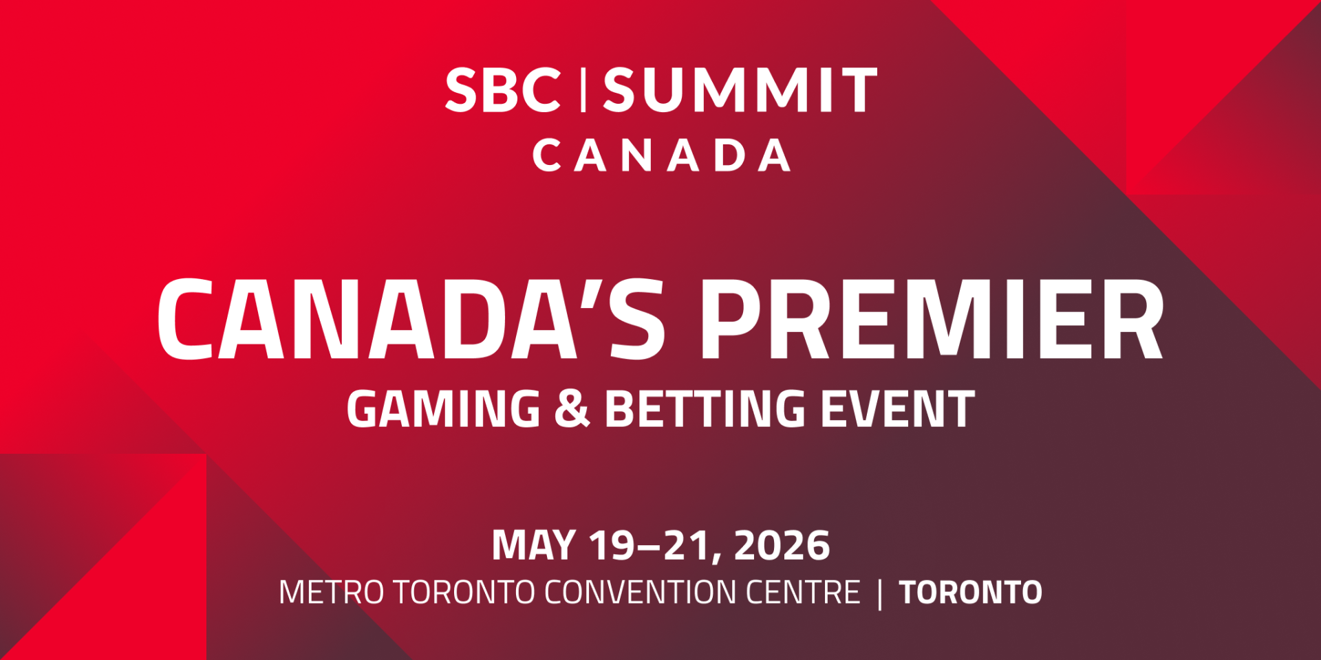 SBC Summit Canada Returns to Toronto Ahead of Alberta Market Launch SBC Summit Canada returns to Toronto next week at a defining moment for Canada’s betting and gaming industry, with Alberta’s regulated market launch, mounting pressure around advertising restrictions and growing anticipation ahead of the 2026 FIFA World Cup set to dominate discussions. Taking place at the Metro Toronto Convention Centre from May 19-21, the event marks the first edition under its new name following its rebrand from the Canadian Gaming Summit. More than 3,000 stakeholders are set to attend the country’s only event dedicated entirely to the betting and gaming industry. With Alberta preparing to open its regulated market in June, operators, affiliates and suppliers are racing to position themselves ahead of launch in what is expected to become one of North America’s most commercially significant new gaming jurisdictions. At the same time, proposed advertising restrictions and the implications of Bill S-211 continue to create uncertainty across the sector, while the 2026 FIFA World Cup presents sportsbooks with a rare opportunity to capitalise on rising national interest in soccer. These developments will shape the summit’s three-stage conference agenda, which features dedicated tracks covering leadership, sports betting, land-based and lottery, affiliates and advertising, payments and compliance. The agenda will also feature two specialist tracks focused on cybersecurity and player protection. The Cybersecurity in Gaming Summit, presented by OLG, will examine how operators are responding to emerging digital threats, managing AI-related risks, and strengthening organisational resilience. Meanwhile, the Player Protection Symposium will explore how the industry can move beyond baseline compliance to develop safer, more proactive approaches to player wellbeing. Elsewhere on the programme, sessions will examine how operators can convert World Cup engagement into long-term player retention, how land-based and lottery brands are evolving omnichannel strategies, and how businesses can prepare for regulatory shifts tied to advertising reform and Alberta’s incoming market. The summit will also feature a series of masterclasses tackling key operational and regulatory issues. IMGL’s sessions will explore grey market and quasi-gambling activity in Canada, while Lucien Wijsman will lead workshops examining player behaviour, pricing strategies and the relationship between land-based and online casinos. Over the course of two days, delegates will hear from more than 150 leading industry speakers. Wednesday’s agenda will open with remarks from Duncan Hannay (President, OLG), followed by a keynote from Nell Watson (Chief Scientist, EthicsNet / Creed Space) exploring how autonomous AI is reshaping cybersecurity, trust and human oversight in gaming. Ahead of Alberta’s market launch in June, Dale Nally (Minister of Service Alberta and Red Tape Reduction, Government of Alberta) will also share insights into the development of the province’s regulated iGaming framework. Other notable speakers include Jennifer Aguiar (Chief Compliance Officer, DraftKings), Jared Beber (CEO, Bet99), Tom Burdakin (VP of Marketing, FanDuel), Stan Cho (Minister Minister of Tourism & Gaming, Ontario), Andrew Garven (Head of Affiliate Marketing, Bet99), Joseph Hillier (CEO, iGaming Ontario), Yohan Mathew (Director of Marketing, BetMGM), Andrew Moreno (Assistant Vice President of Business Development and Government Affairs, bet365), Scott Vanderwel (CEO, PointsBet Canada), Tim Whitehead (Sportsbook Director, DraftKings) and Mark Wrigley (Head of Betting, F1). The summit’s show floor will bring together the companies shaping the future of Canada’s gaming industry, giving delegates direct access to the latest products, technologies and services driving market growth. Attendees will be able to discover new innovations, explore product launches and connect directly with the teams behind them. Confirmed exhibitors include Altenar, Gigadat, iGaming Ontario, Bet Rite, Payper, Soft2Bet, Top Alliance, Optimove, Paramount Commerce and more. Commenting on the upcoming event, Rasmus Sojmark, CEO & Founder of SBC, said: “There is enormous momentum around the Canadian gaming industry right now, and that is reflected in both the quality of the agenda and the calibre of companies and speakers joining us in Toronto next week. We are looking forward to welcoming thousands of delegates to Toronto for what promises to be our biggest and most ambitious Canadian event to date.” In addition to the exhibition and conference agenda, delegates will have access to a range of on-site networking opportunities throughout the summit. Highlights include the Global Gaming Women Breakfast on May 20 and the First Nations Breakfast on May 21, alongside several networking lounges located across the exhibition floor. VIP Event Pass holders will also gain access to two exclusive evening networking events: SBC Summit Canada Opening Party — May 19 at RS Sports Bar (badge collection available) SBC Summit Canada Official Networking Party — May 20 at The Rec Room For additional insight ahead of the event, SBC’s Tom Nightingale (Editor, Canadian Gaming Business) recently joined iGaming Daily to discuss the current state of Canada’s gaming market and the regulatory developments expected to dominate discussions at SBC Summit Canada. Register now to secure your place at SBC Summit Canada. *VIP Event Pass holders will also gain access to the co-located Canada Fintech Symposium, a dedicated event exploring the intersection of fintech, payments, compliance and financial innovation across regulated industries.