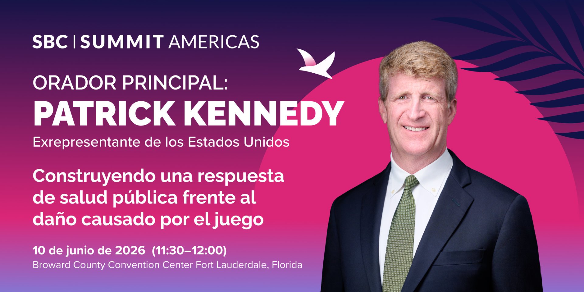 Patrick J. Kennedy, ex-congresista de Estados Unidos, participará en SBC Summit Americas para abordar el juego problemático y la protección al jugador