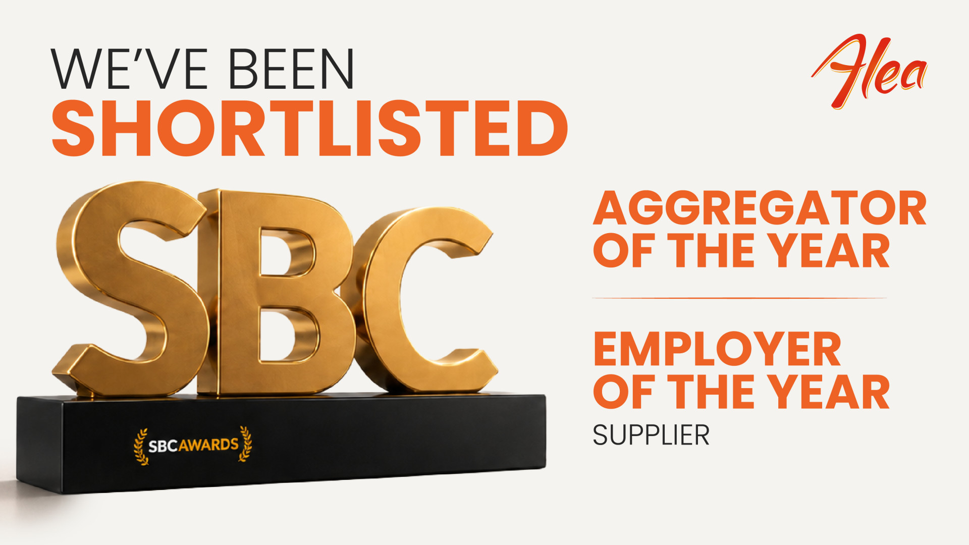 Alea has been shortlisted for Aggregator of the Year and Employer of the Year (Supplier) at the upcoming SBC Awards in Lisbon.